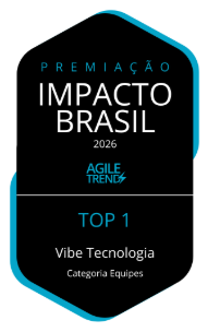 Selo Premiação Impacto Brasil 2026, Top 1, Vibe Tecnologia, categoria Equipes
